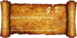 Gyuris Konstantina névjegykártya